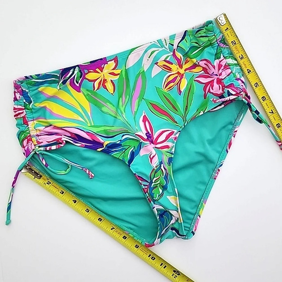 Stella Parker 2 Pc Tankini Swim Blue Multi Colour Floral Print Tiered Top Size M - Picture 15 of 15